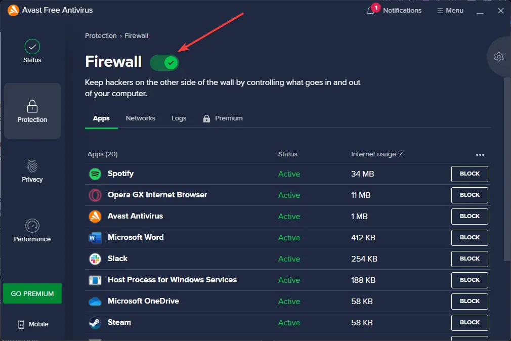 Desactive Avast Firewall.