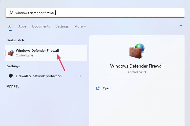 Firewall de Windows Defender busca el código de error dbd 8018