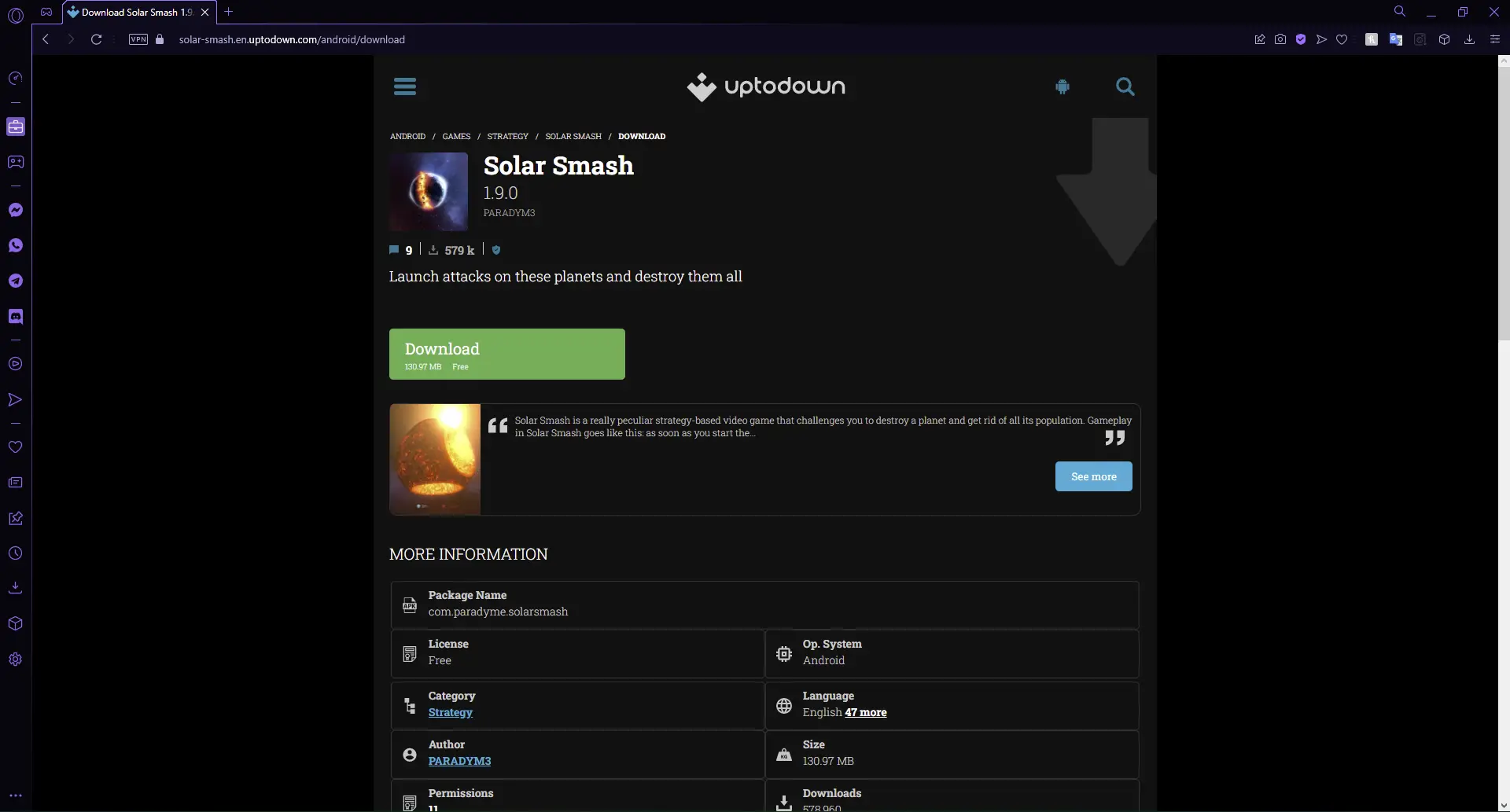 Descargue Solar Smash para Windows 11 de una fuente externa confiable.