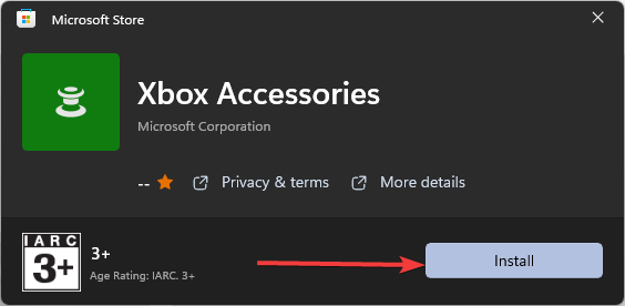Aplicación de accesorios de Xbox