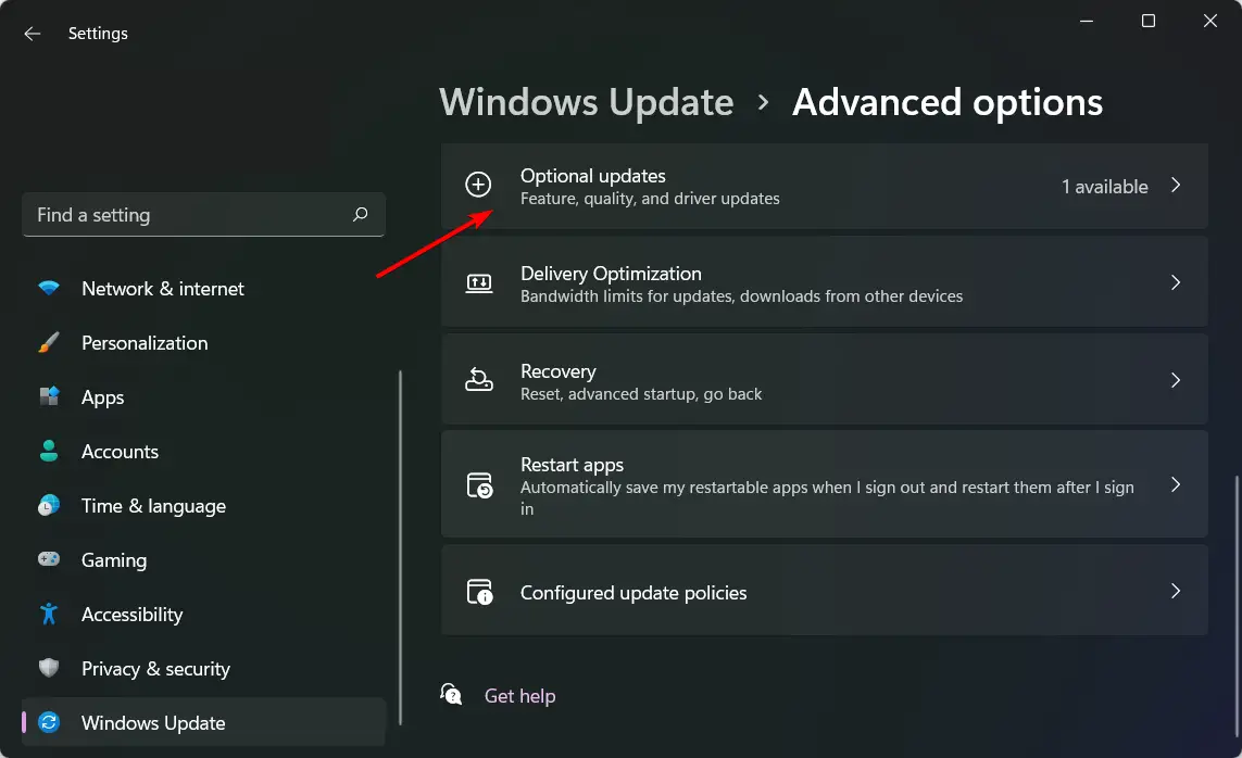 Actualizaciones opcionales Windows 11 pantalla azul