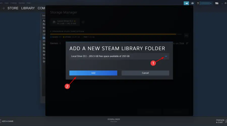 agregar Steam que no reconoce el juego instalado