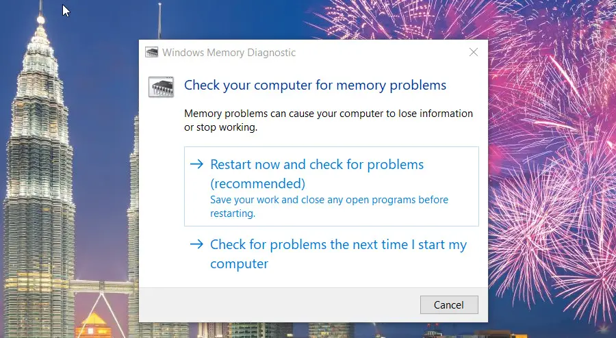 Diagnóstico de memoria de Windows bdo archivo dañado detectado