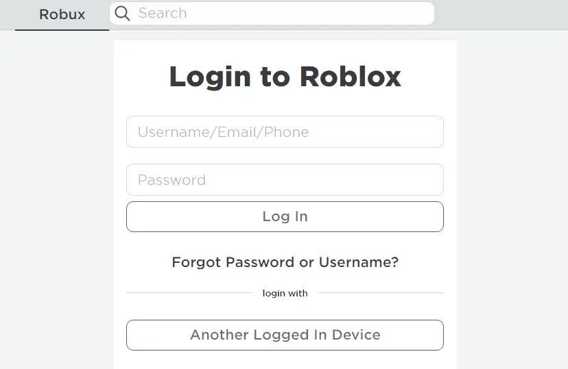 Iniciar sesión en la página de Roblox Código de error de Roblox 264