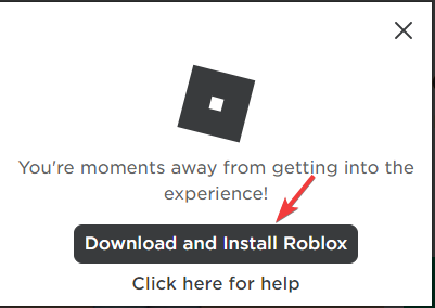 Haga clic en Descargar e instalar Roblox
