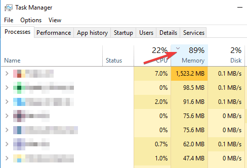 administrador de tareas clasificación de memoria Black Desert Online problemas