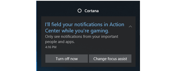 desactivar las notificaciones mientras juegas windows 10