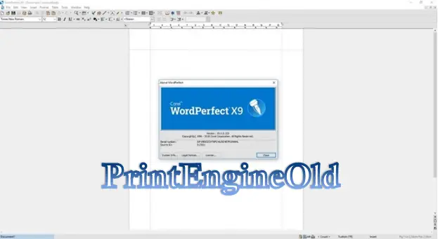 restablecer el motor de impresión de WordPerfect