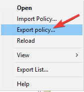 Política de exportación 
