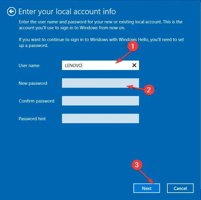 Nombre de usuario y contraseña cómo cambiar la cuenta principal en Windows 10