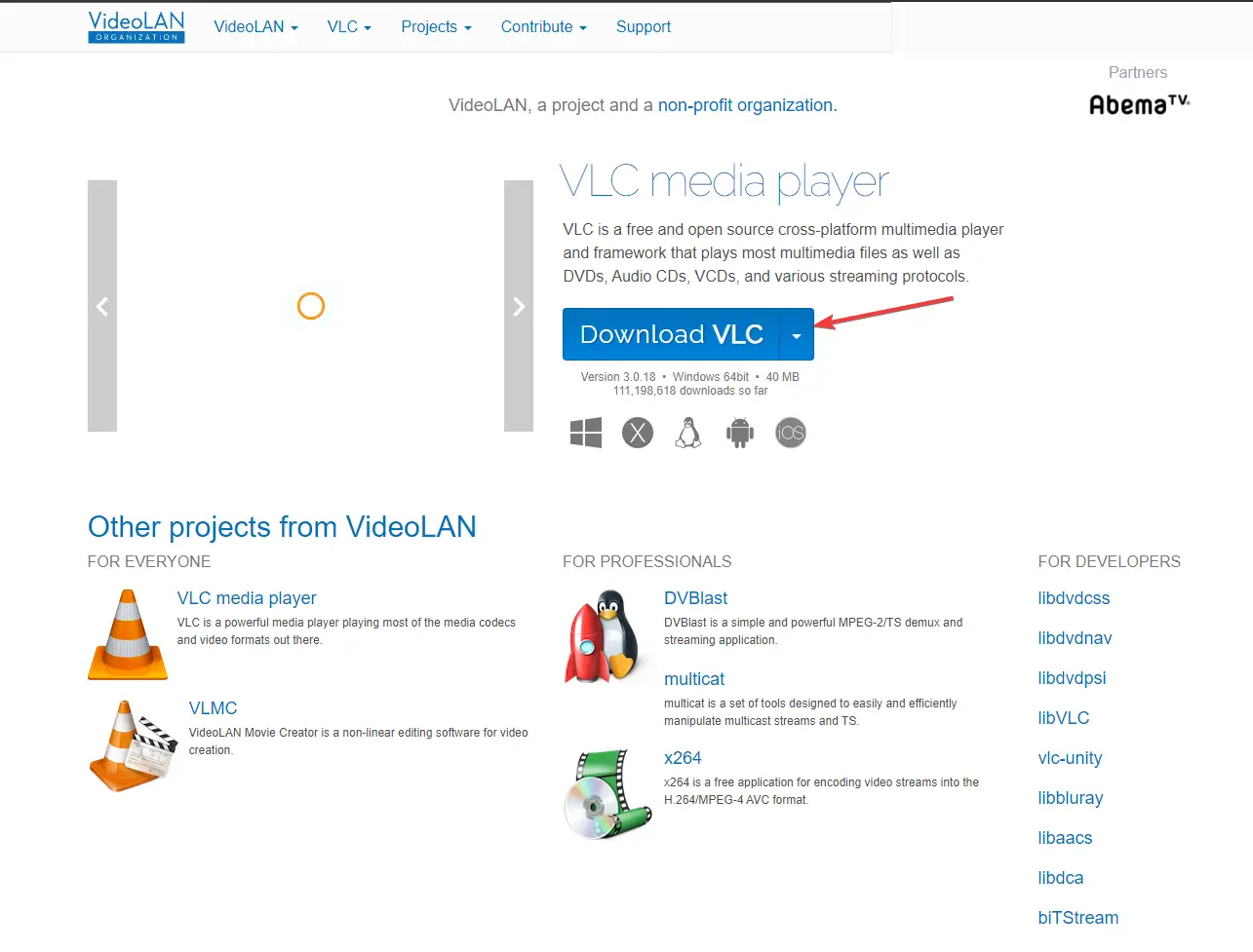 VLC media player -reproduce dvd windows 11