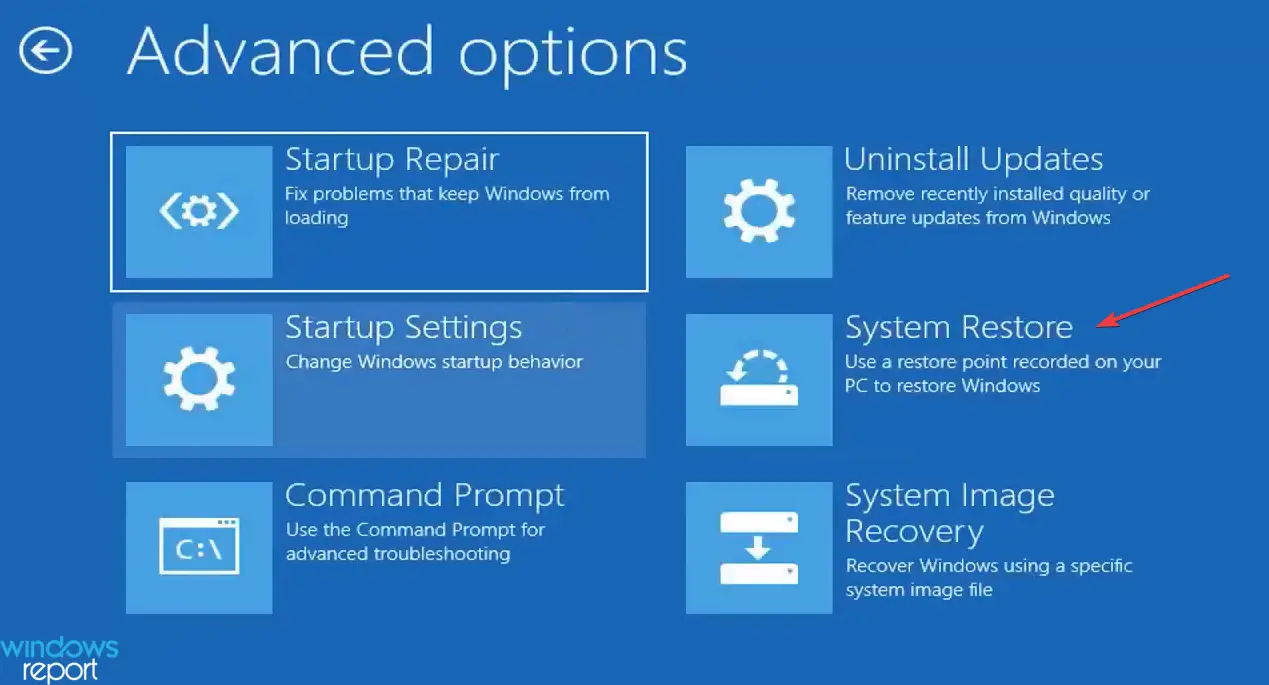 La restauración del sistema para reparar Windows 10 no arranca