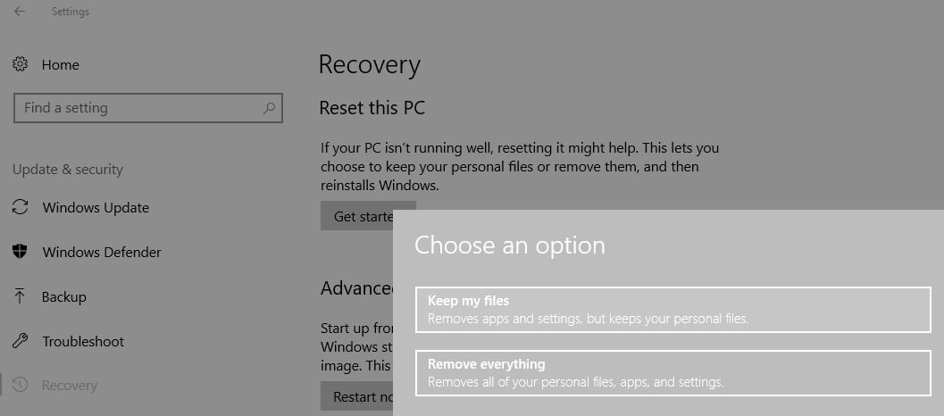 Actualizar el símbolo del sistema de reparación del registro de Windows 10 de PC