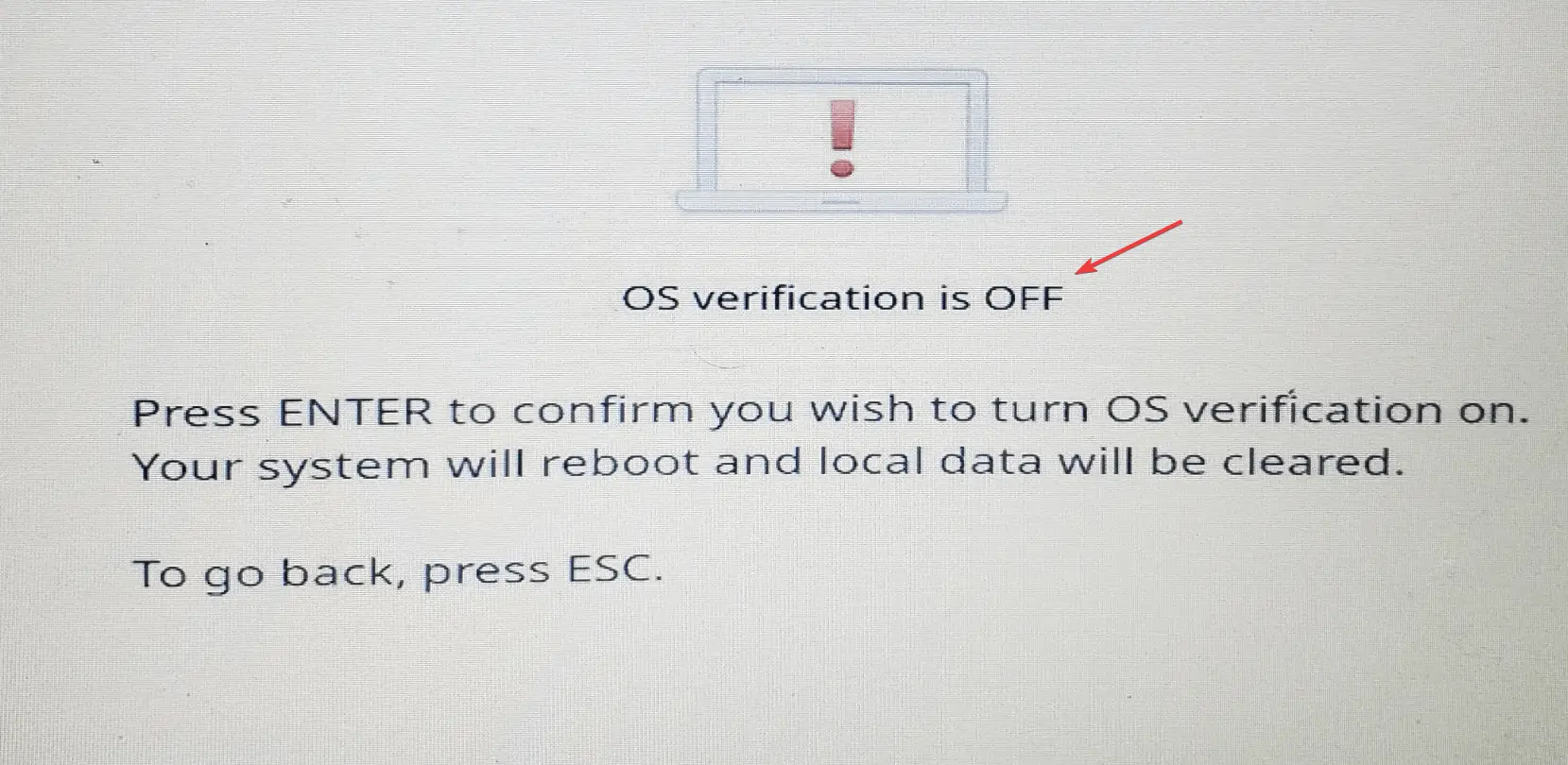 La verificación del sistema operativo está DESACTIVADA cómo instalar Windows 11 en Chromebook