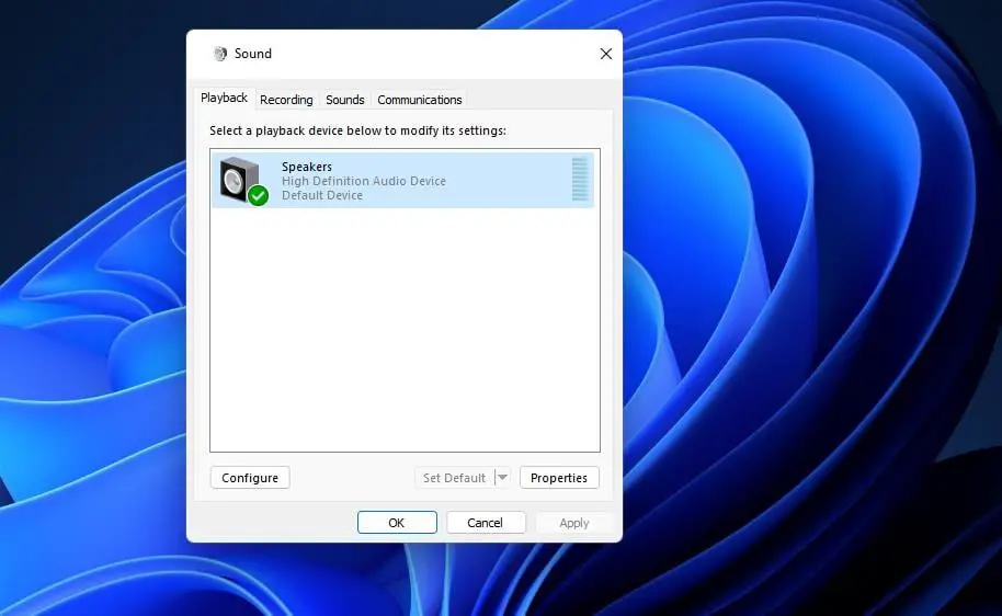 Pestaña de reproducción Windows 11 hdmi audio no funciona